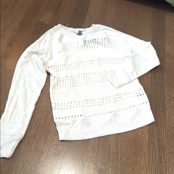 Aerie Open-Knit Off White Sweater