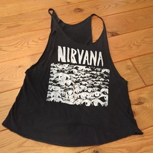Brandy Melville Nirvana distressed muscle tank