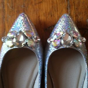 Brand new ASOS hologram flats w/pointy toe& jewels