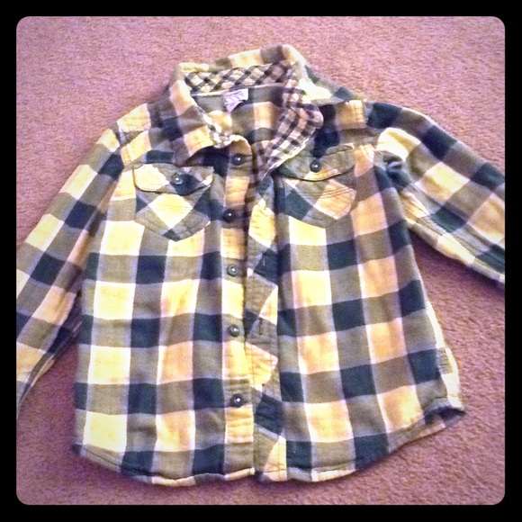 Flannel plaid button up shirt  for kids