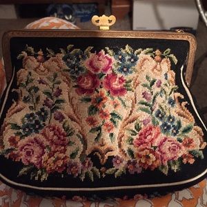 Vintage needlepoint bag made in Hungery
