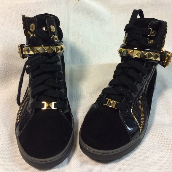 Michael Kors black and gold hi-tops only used once - Picture 1 of 3