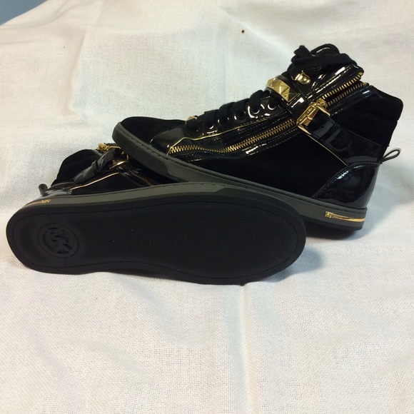 Michael Kors black and gold hi-tops only used once - Picture 2 of 3