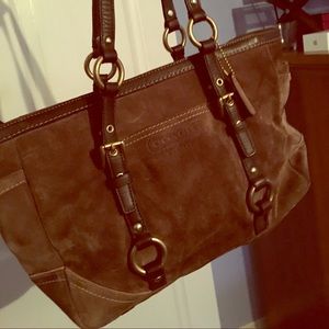 COACH Brown Leather Suede Purse
