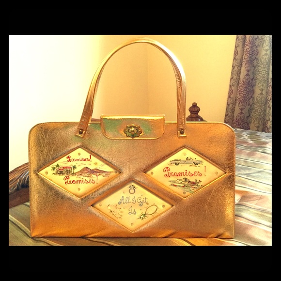 REDUCED! Rare Gold Lame K. CHAMBRE purse (1950's)