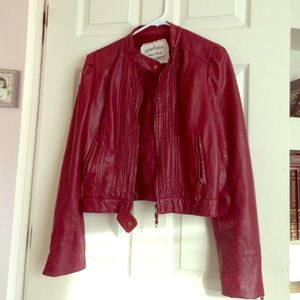 Stylish faux leather jacket.