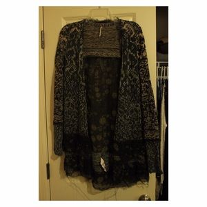 Free People- Boho Chic Distressed Long Sweater