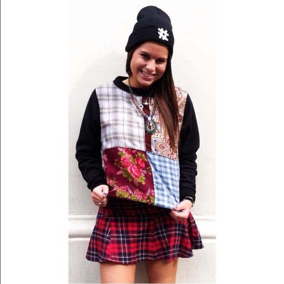 LF X ragged priest vintage plaid sweatshirt - Picture 2 of 4