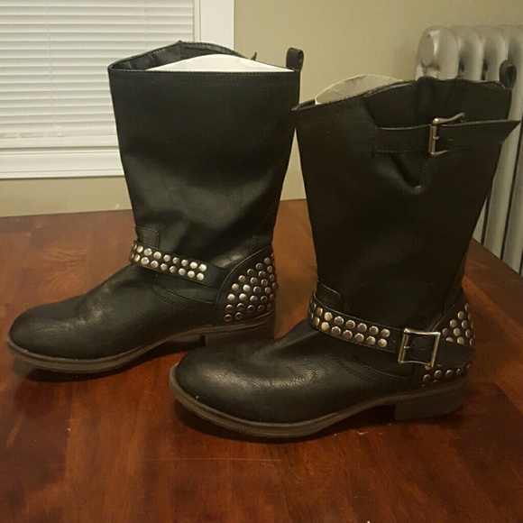 Black Candies Studded Short Boots