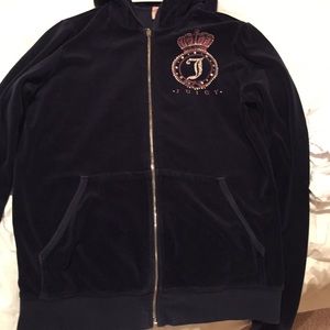 Juicy Couture Navy Blue Velour Zip up