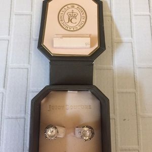 Juicy couture silver crown earrings