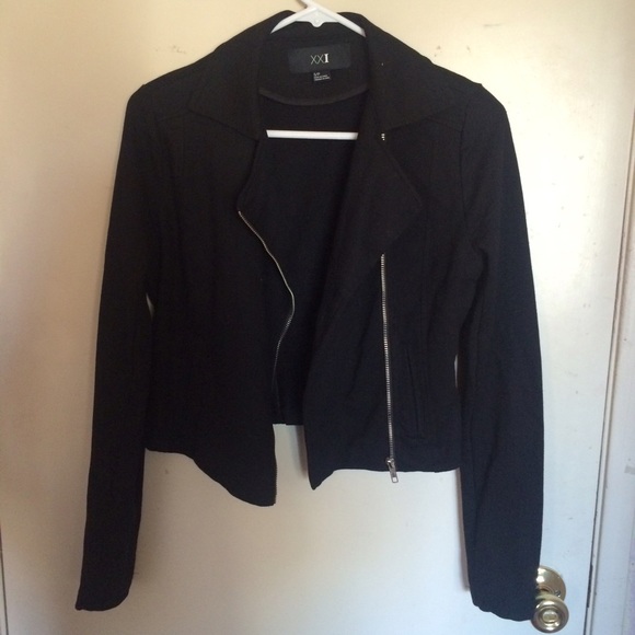 SOLD Forever 21 black waterfall jacket - Picture 3 of 4