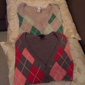 Two H&M argon cardigans