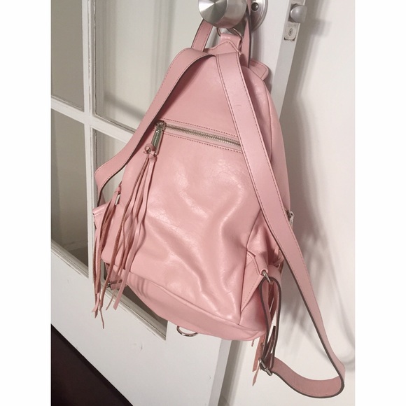 REBECCA MINKOFF Light Pink Leather Backpack Tote - Picture 2 of 3
