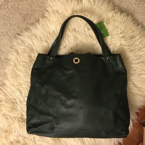 NWT Kate Spade dark green tote