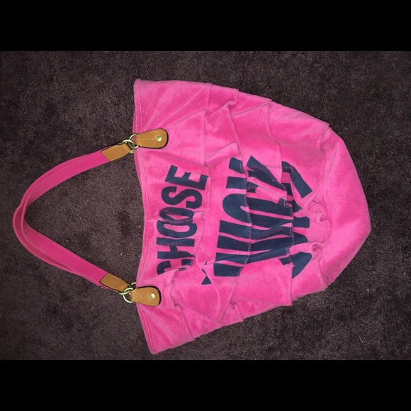 Juicy Couture Pink Velour Ruffle Tote