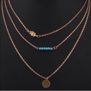 Three tier gold necklace