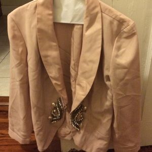 Beautiful rose silk beaded blazer