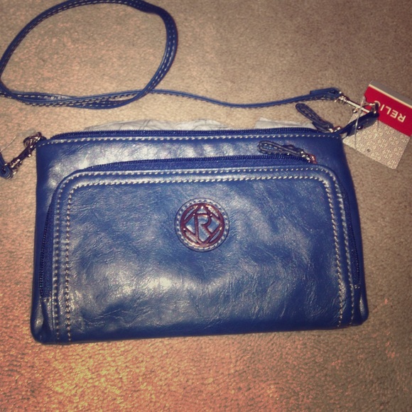 Relic Blue Leather Cross Body Purse