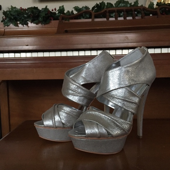 Silver platform heels by Colin Stuart