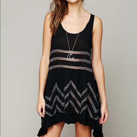 Free people voile and lace trapeze slip