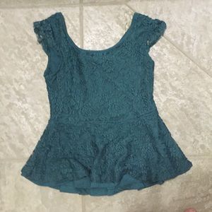 Super cute lace peplum shirt
