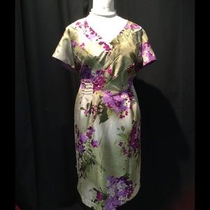 Cato olive and purple dress