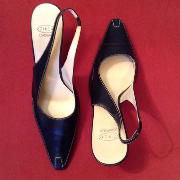Black sling back heels