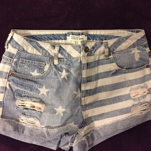 Forever 21 denim high rise shorts