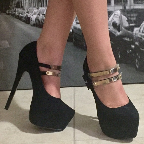Sexy Black Suede Stilettos