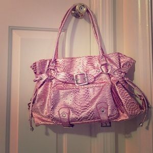 Pink snakeskin purse