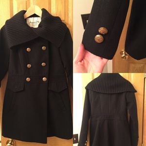 Cute black pea coat