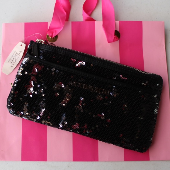 Victoria's Secret Handbags - Victoria's Secret Black Sequin Clutch