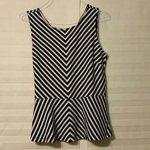 Black and white peplum top