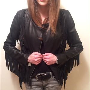RESERVEDLevi's Fringed Genuine Leather Moto Jacket