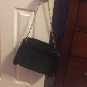 Black Faux Fur Purse