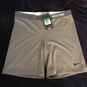 NWT Nike pro dri-fit light grey biker shorts