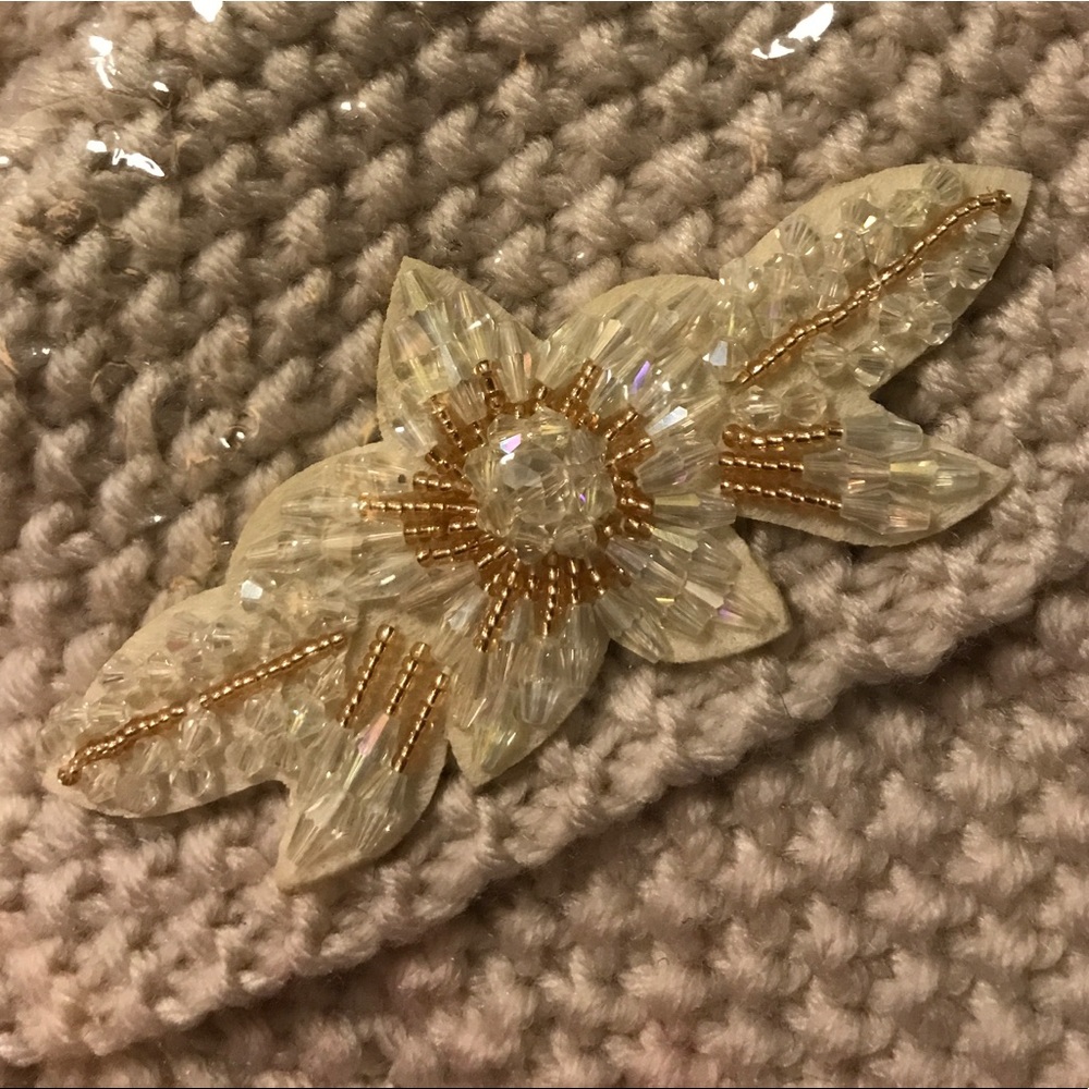 Fancy Beaded Accent Knit Turban Hat - Picture 5 of 5