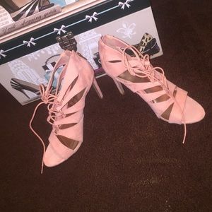Madden Girl peachy pink strap heels