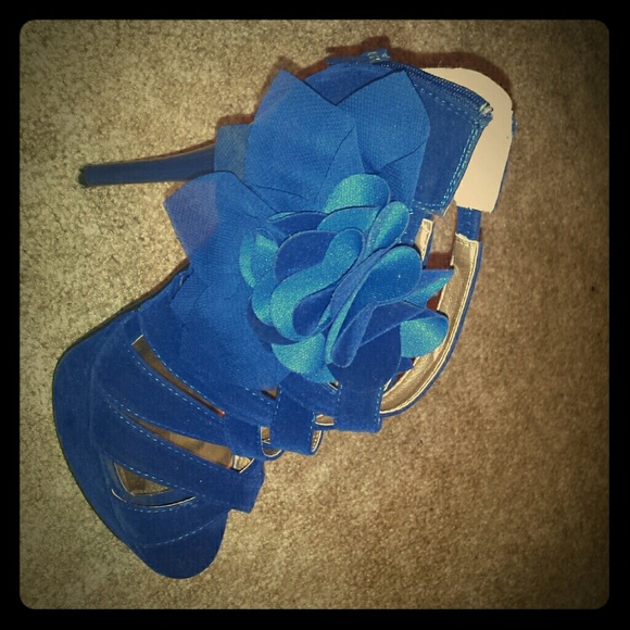Blue high heels
