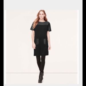 ❌❌❌TRADED❌❌❌Loft Petite Faux Leather Ponte Dress