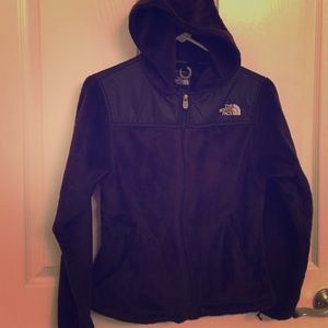 Black Fuzzy North Face Jacket