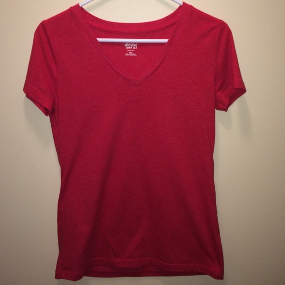 Mossimo Supply Co. V-Neck Red Essential Tee (M)