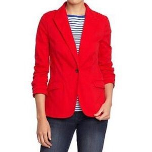 Red Cotton Blazer