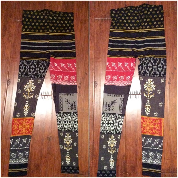 *SOLD* Free People Patchwork Sweater Legging - Picture 2 of 4