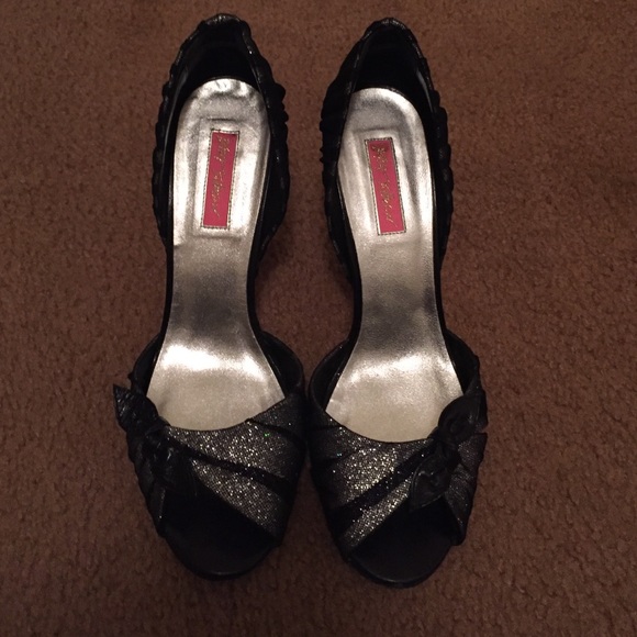 Betsey Johnson heels. Black and silver.