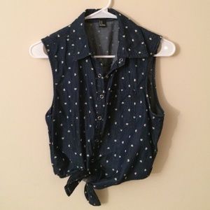 Denim Style Crop Top