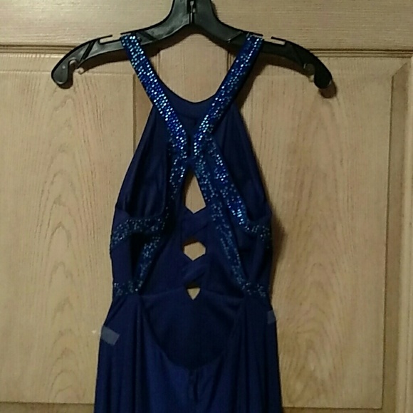 Deep Blue Prom Dress - Picture 2 of 4