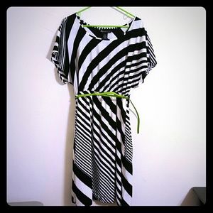 Lane Bryant black and white striped dress 14/16