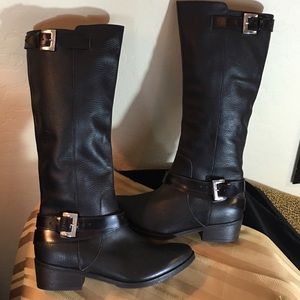 Janet & Janet NEW Black Leather Tall Riding Boots